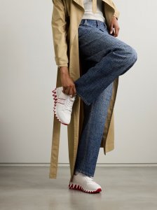 Nastroshark 40 embroidered grosgrain-trimmed canvas and leather sneakers Nastroshark 40 embroidered grosgrain-trimmed canvas and leather sneakers