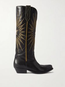 Wish Star embroidered distressed leather cowboy boots Wish Star embroidered distressed leather cowboy boots
