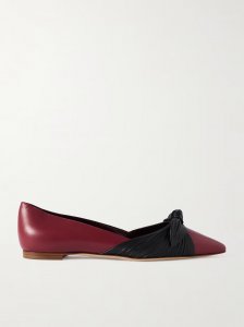 Terkaflat bow-embellished two-tone leather point-toe flats Terkaflat bow-embellished two-tone leather point-toe flats