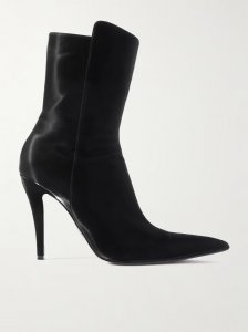 PU-coated crepe ankle boots PU-coated crepe ankle boots