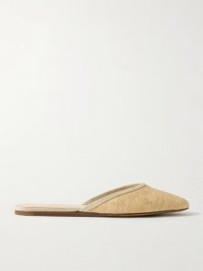 Regency grosgrain-trimmed raffia mules Regency grosgrain-trimmed raffia mules