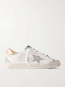 Super-Star embellished distressed suede and leather sneakers Super-Star embellished distressed suede and leather sneakers