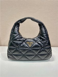 Prada_Large Topstitched Nappa-Leather Bag 1BC183 Black Prada_Large Topstitched Nappa-Leather Bag 1BC183 Black