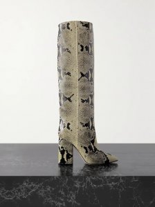 Anja snake-effect leather knee boots Anja snake-effect leather knee boots