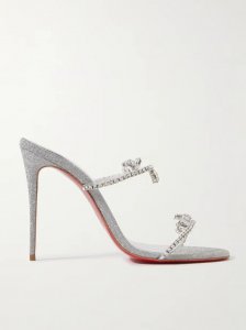 Just Queen 100 crystal-embellished PVC mules Just Queen 100 crystal-embellished PVC mules