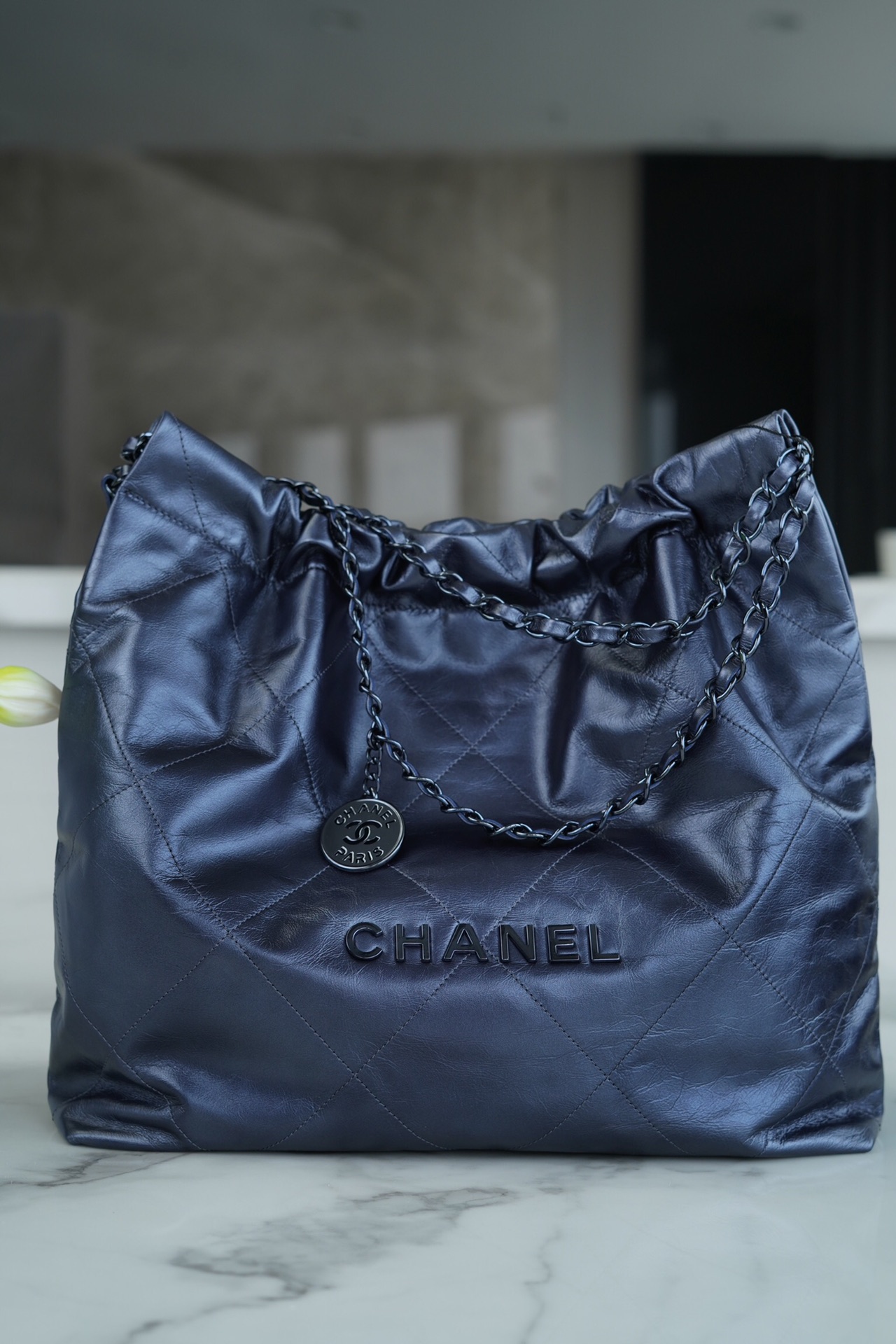 CHANEL HANDBAG Metallic Blue CHANEL HANDBAG Metallic Blue