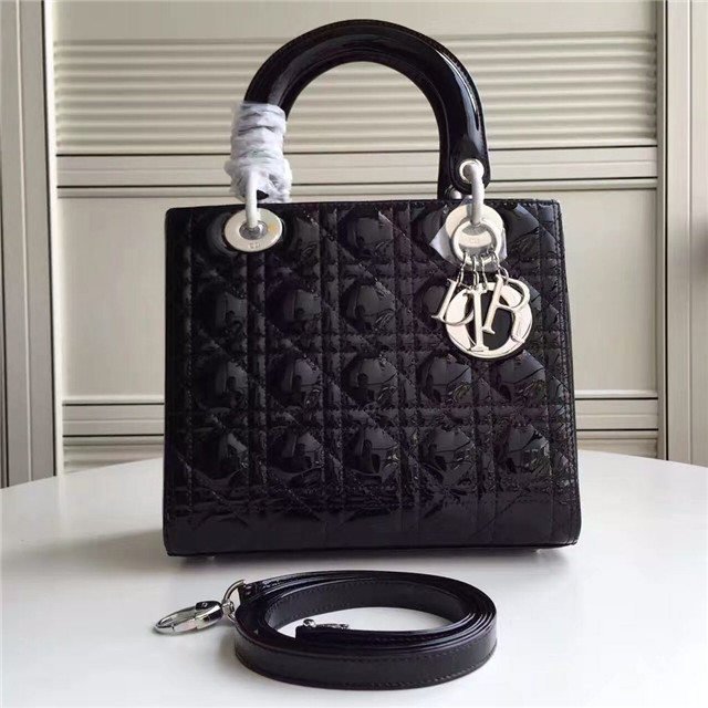 Christian Dior Lady Dior Medium Patent Leather Quilted Bag-Silver Hardware (Varied Colors) Christian Dior Lady Dior Medium Patent Leather Quilted Bag-Silver Hardware (Varied Colors)