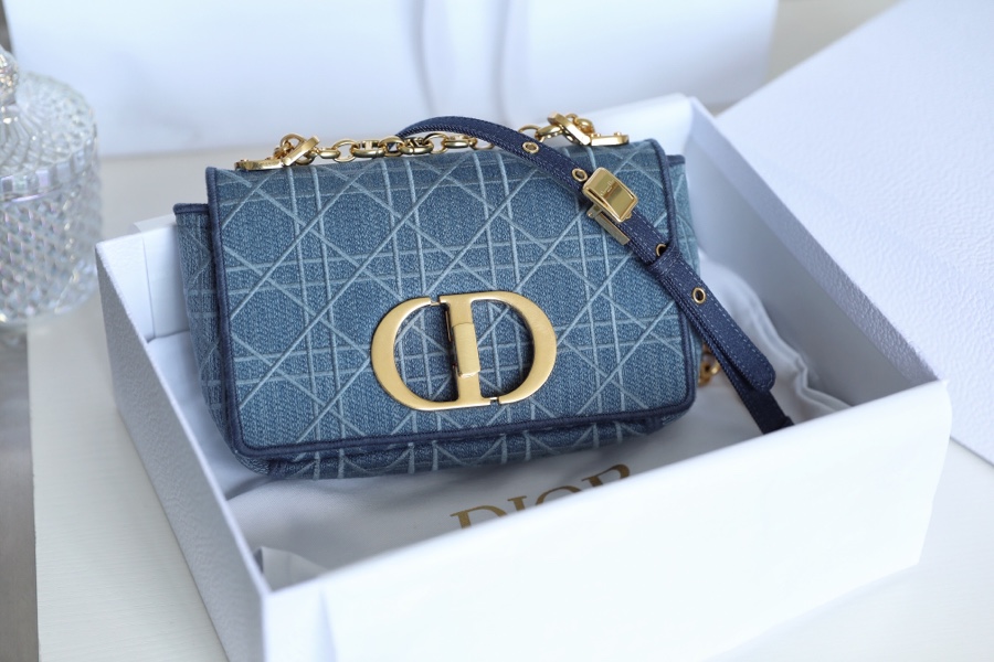CHRISTIAN DIOR Denim Cannage Small Caro Bag CHRISTIAN DIOR Denim Cannage Small Caro Bag