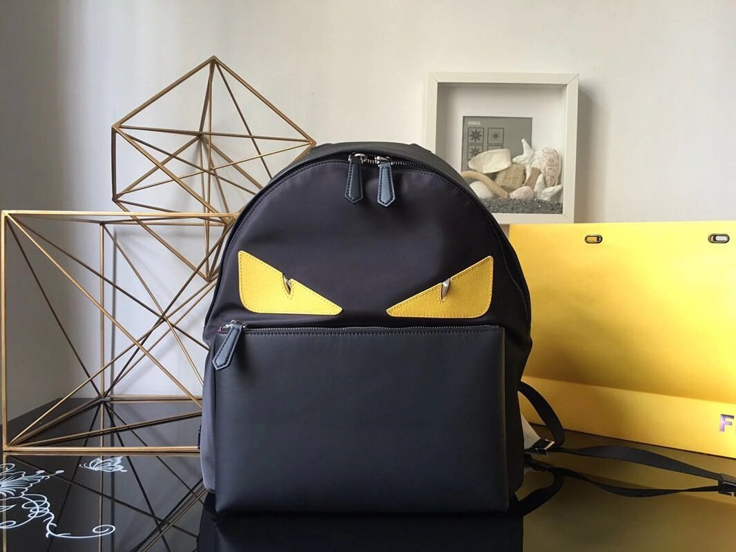 Fendi Monster Backpack Leather & Nylon Fendi Monster Backpack Leather & Nylon