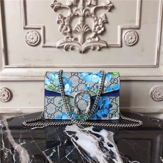 Gucci Dionysus Super Mini Bag Blue Blooms Gucci Dionysus Super Mini Bag Blue Blooms
