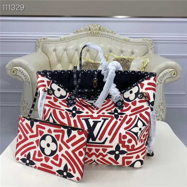 Louis Vuitton Crafty Neverfull MM Gream Red Louis Vuitton Crafty Neverfull MM Gream Red