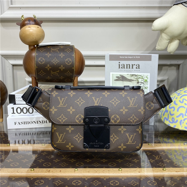 Louis Vuitton S Lock Sling Monogram Macassar Canvas Black Louis Vuitton S Lock Sling Monogram Macassar Canvas Black