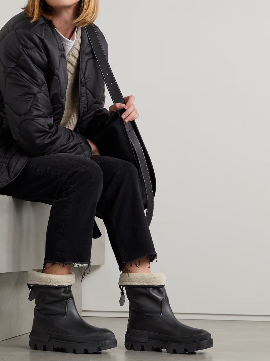 Moscova faux fur-trimmed leather ankle boots Moscova faux fur-trimmed leather ankle boots