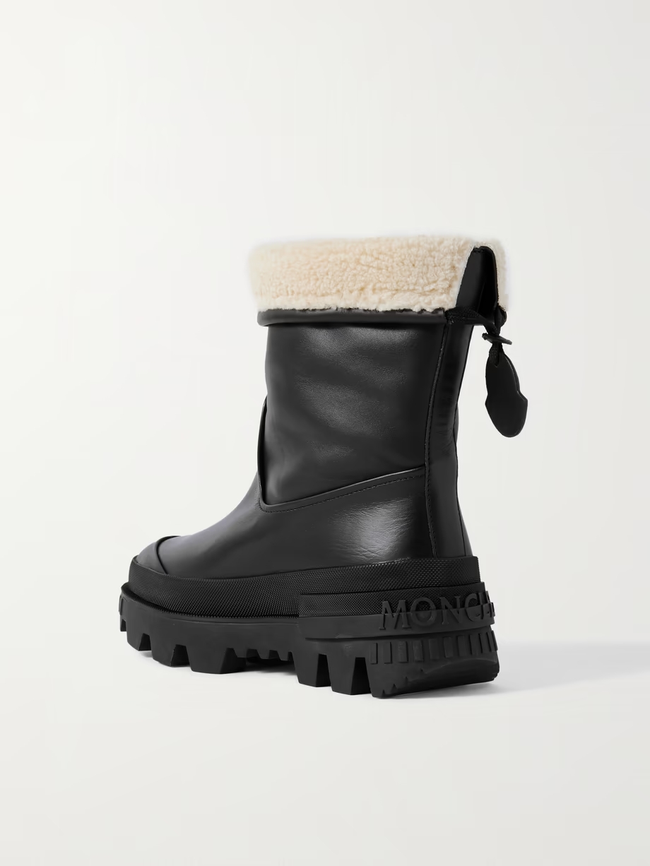 Moscova faux fur-trimmed leather ankle boots Moscova faux fur-trimmed leather ankle boots
