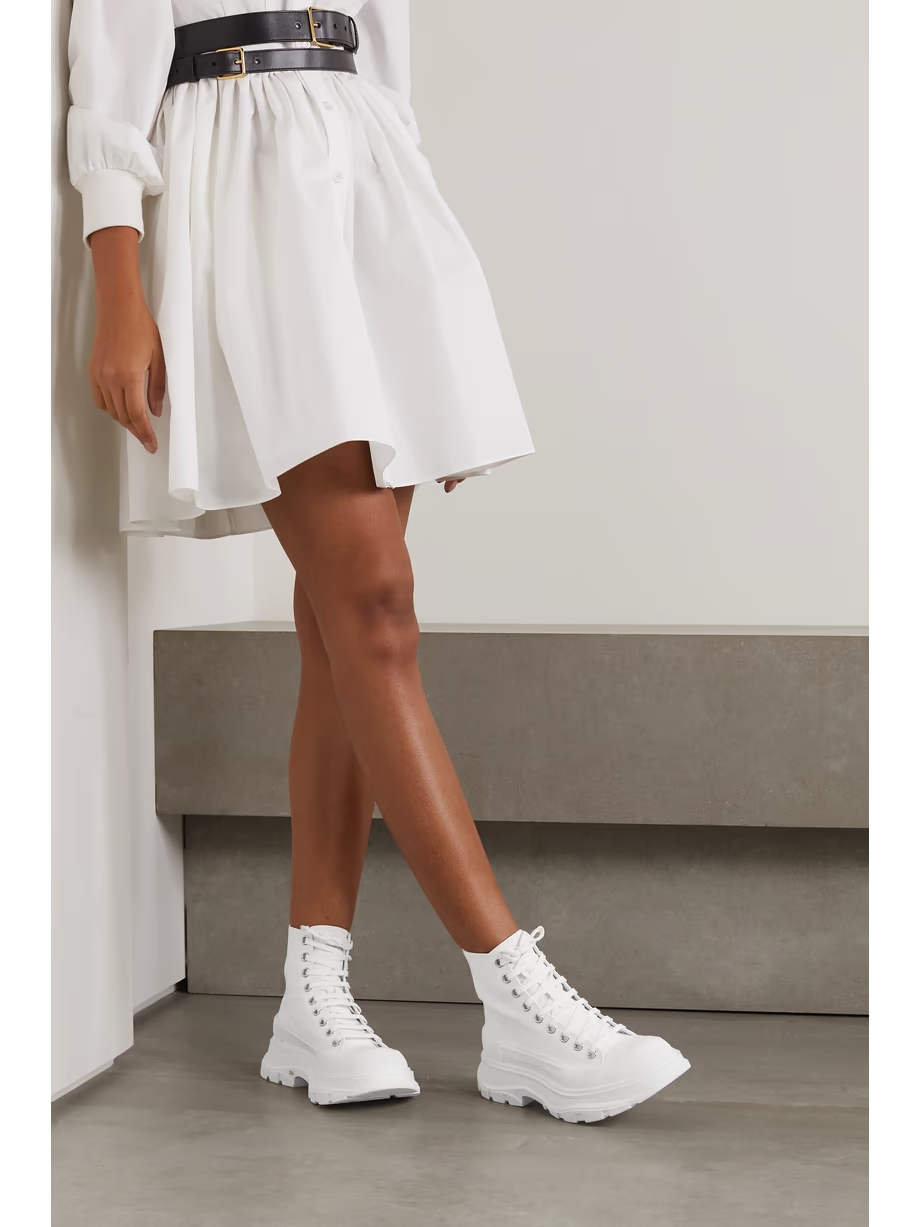 Tread Slick canvas and rubber exaggerated-sole ankle boots Tread Slick canvas and rubber exaggerated-sole ankle boots