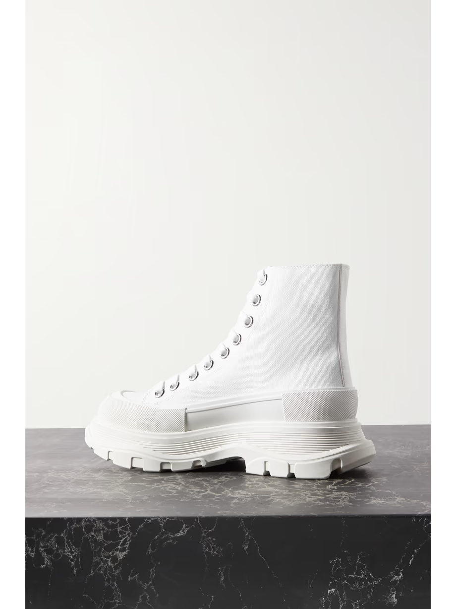 Tread Slick canvas and rubber exaggerated-sole ankle boots Tread Slick canvas and rubber exaggerated-sole ankle boots