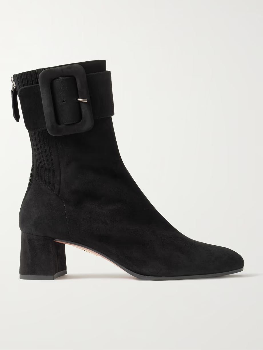 Saint Honoré 50 buckled suede ankle boots Saint Honoré 50 buckled suede ankle boots