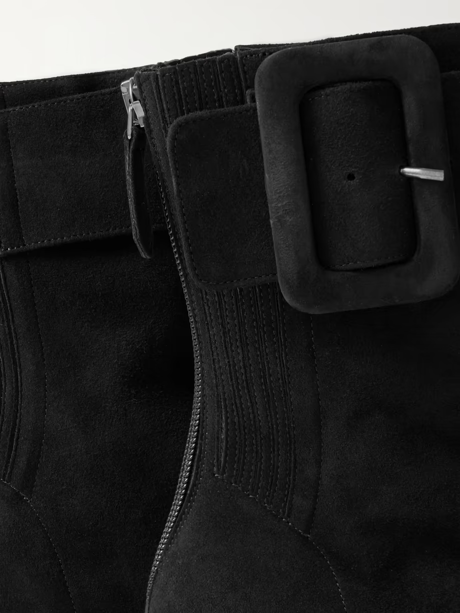 Saint Honoré 50 buckled suede ankle boots Saint Honoré 50 buckled suede ankle boots