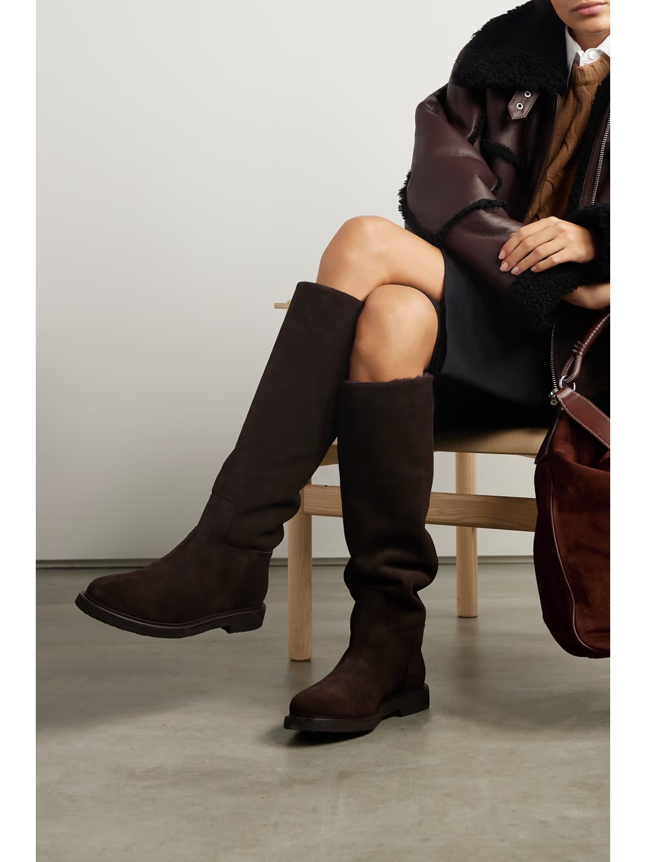Shearling-lined suede knee boots Shearling-lined suede knee boots