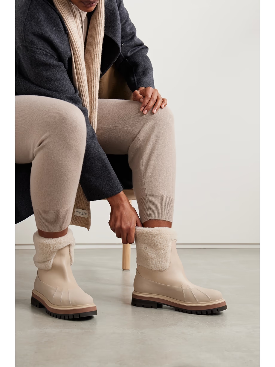 Regent cashmere and silk-blend and leather ankle boots Regent cashmere and silk-blend and leather ankle boots