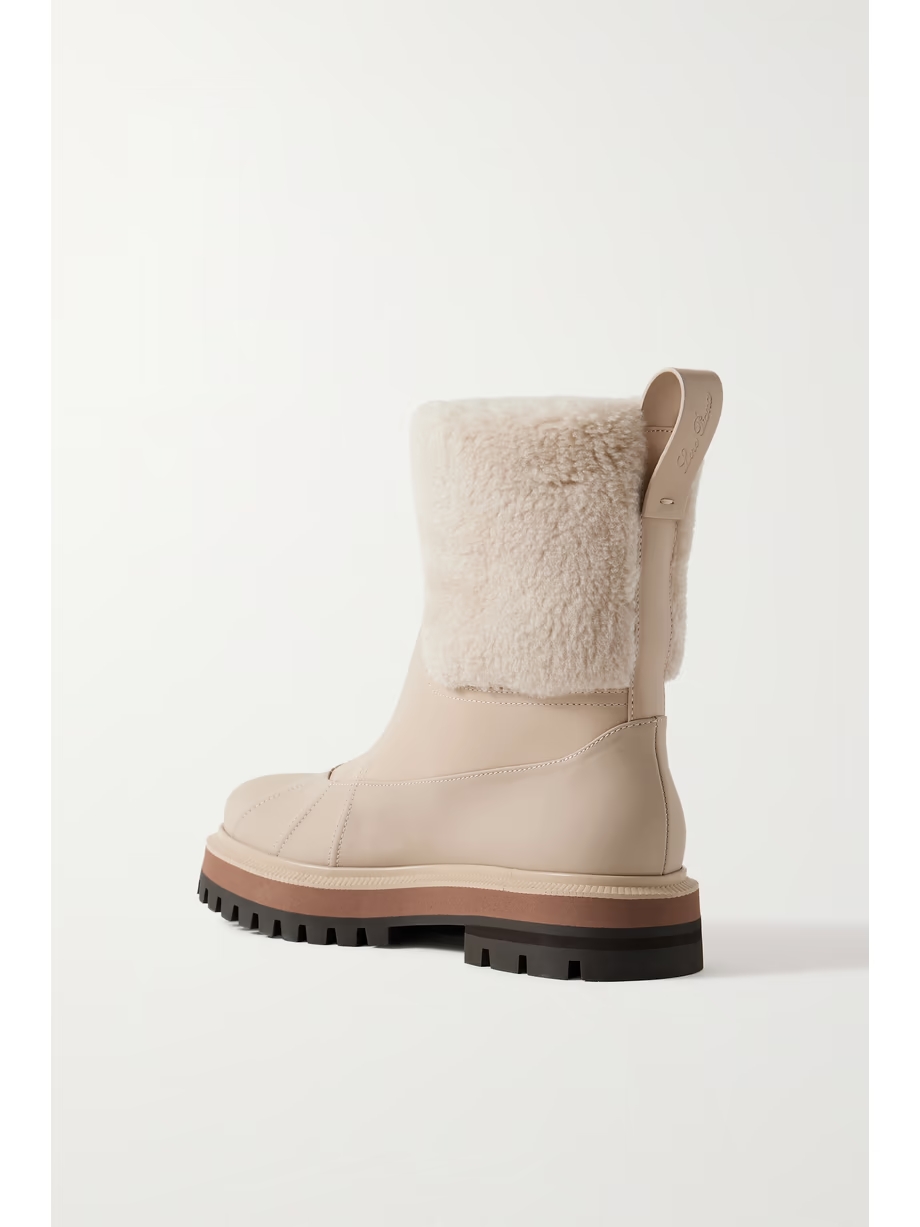 Regent cashmere and silk-blend and leather ankle boots Regent cashmere and silk-blend and leather ankle boots