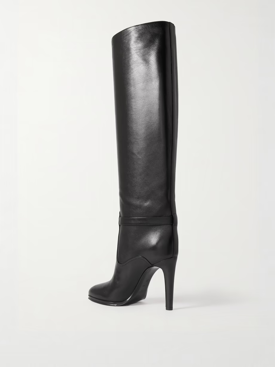 Diane logo-embellished leather knee boots Diane logo-embellished leather knee boots