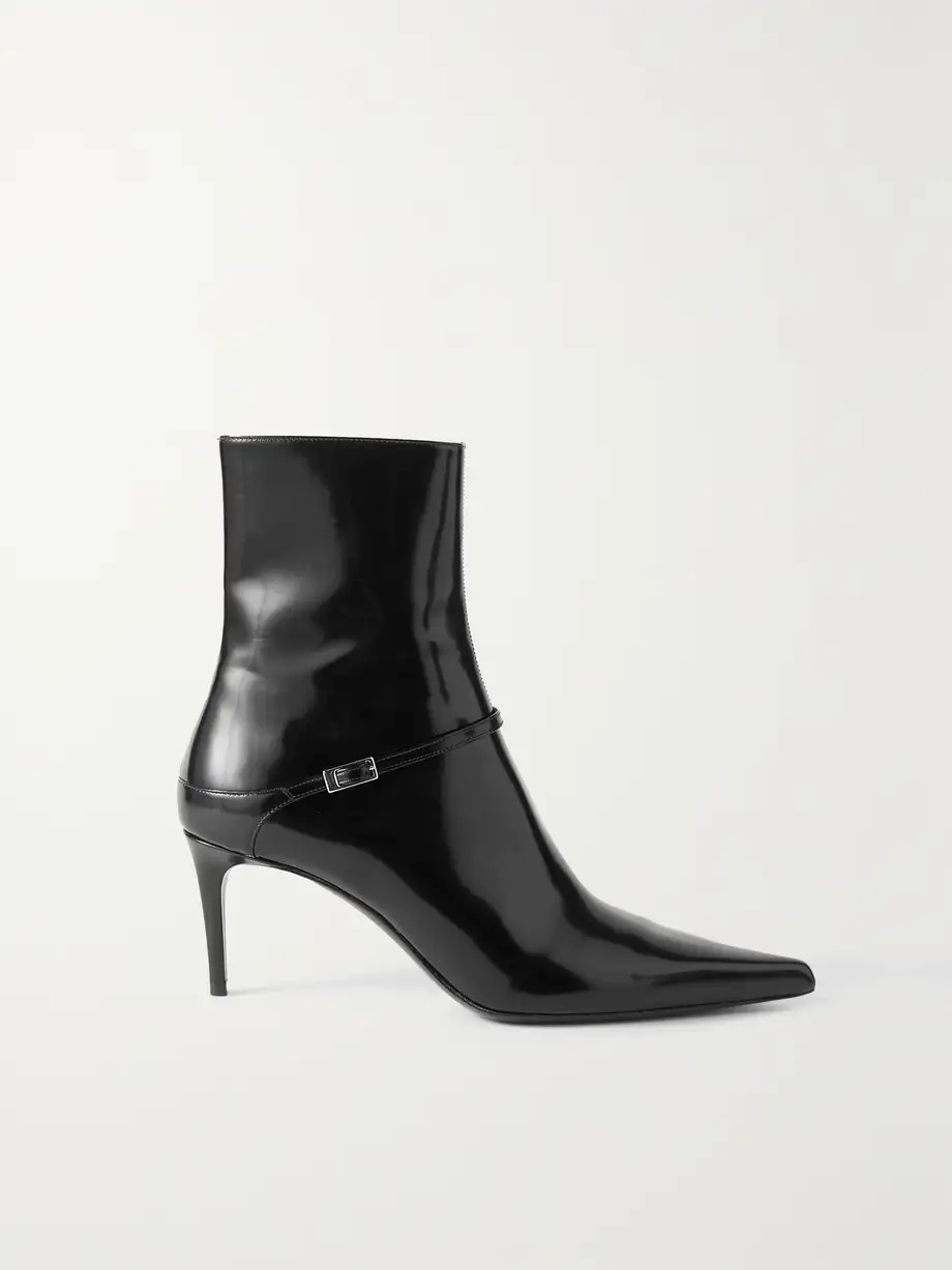 Vendome buckled glossed-leather ankle boots Vendome buckled glossed-leather ankle boots