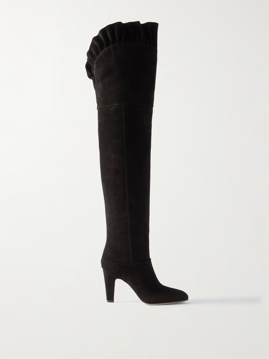 Eve ruffled suede knee boots Eve ruffled suede knee boots