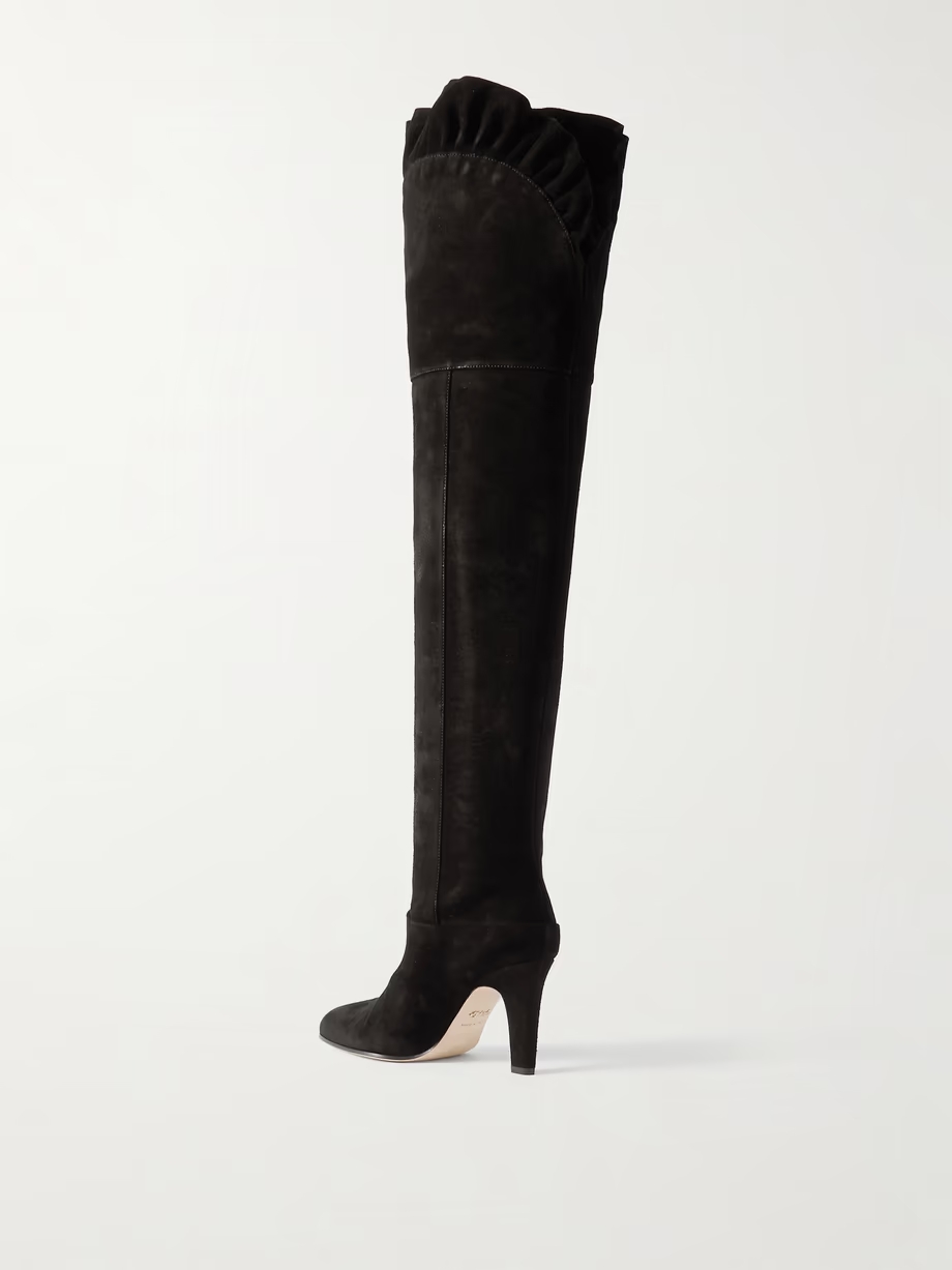 Eve ruffled suede knee boots Eve ruffled suede knee boots