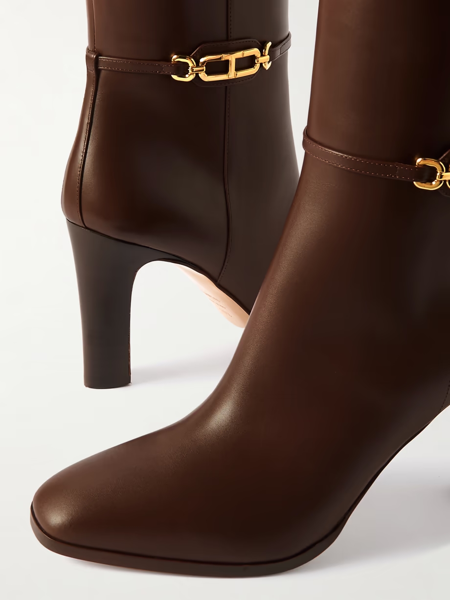 Embellished leather boots Embellished leather boots