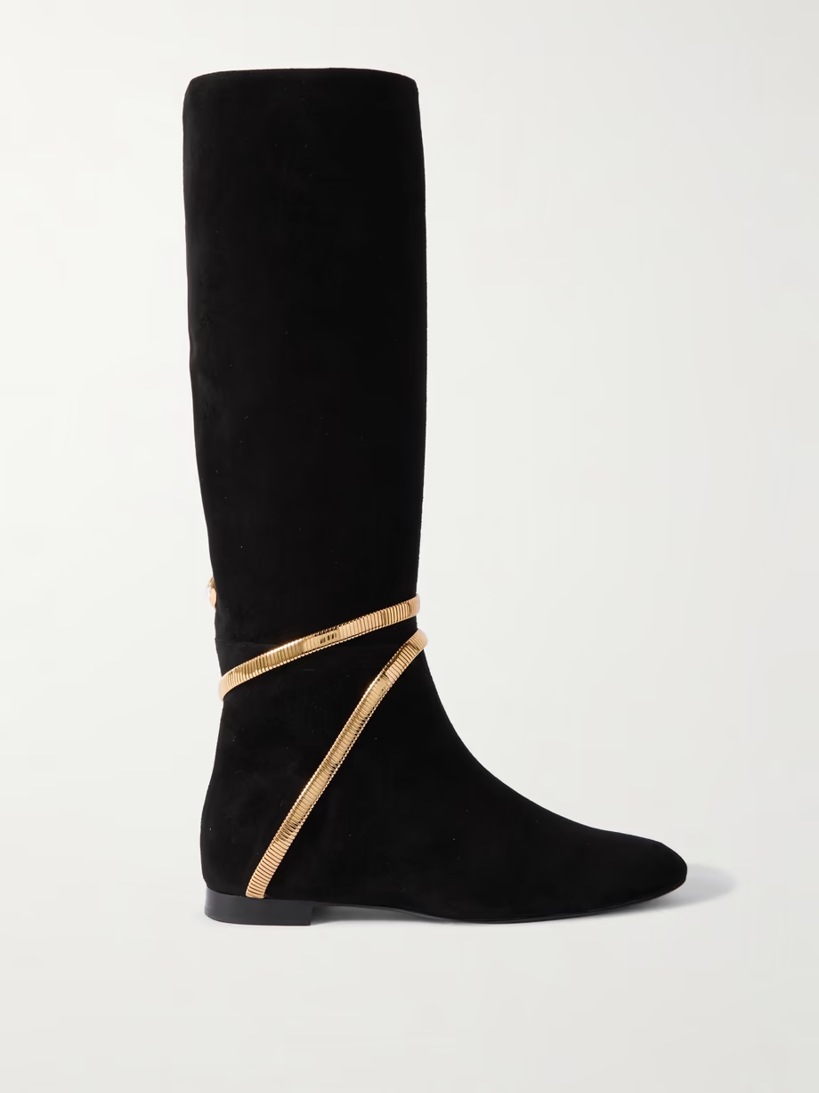 Embellished suede knee boots Embellished suede knee boots