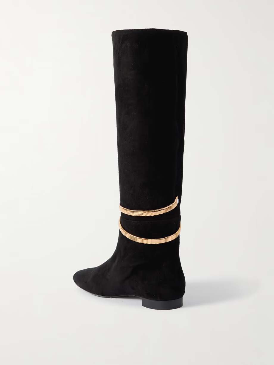 Embellished suede knee boots Embellished suede knee boots