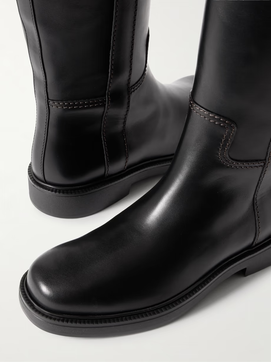 Embellished leather knee boots Embellished leather knee boots