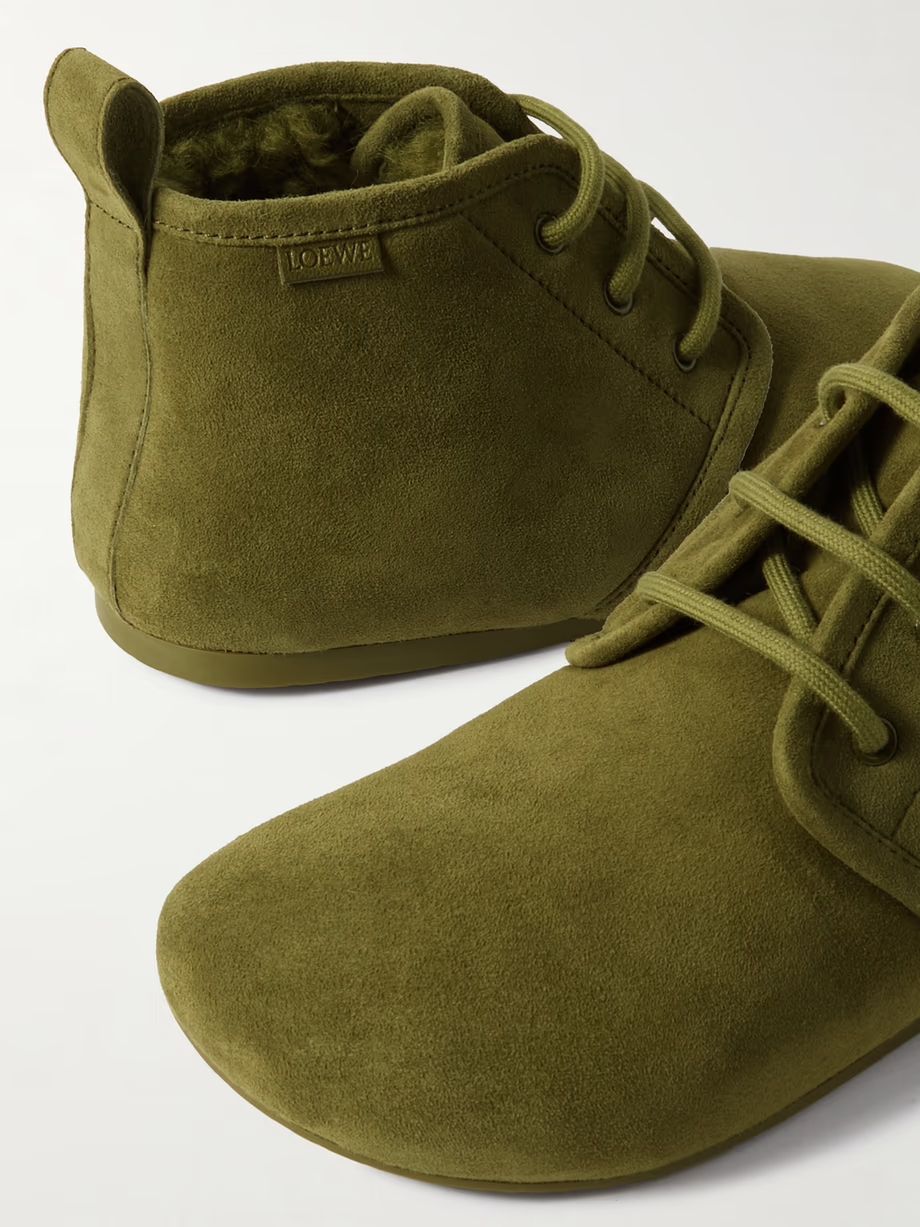 Lago shearling-lined suede ankle boots Lago shearling-lined suede ankle boots