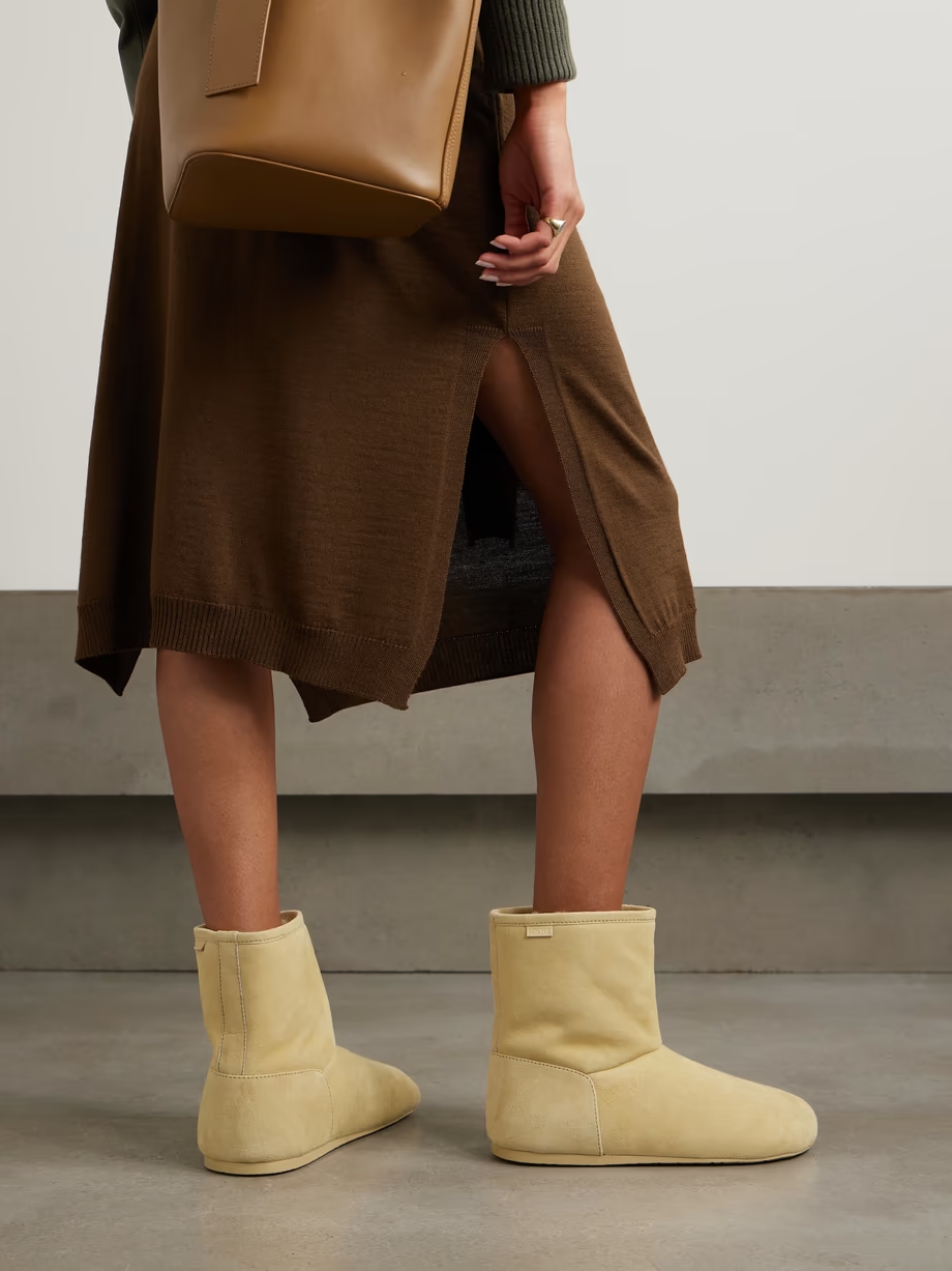 Lago shearling-lined suede ankle boots Lago shearling-lined suede ankle boots