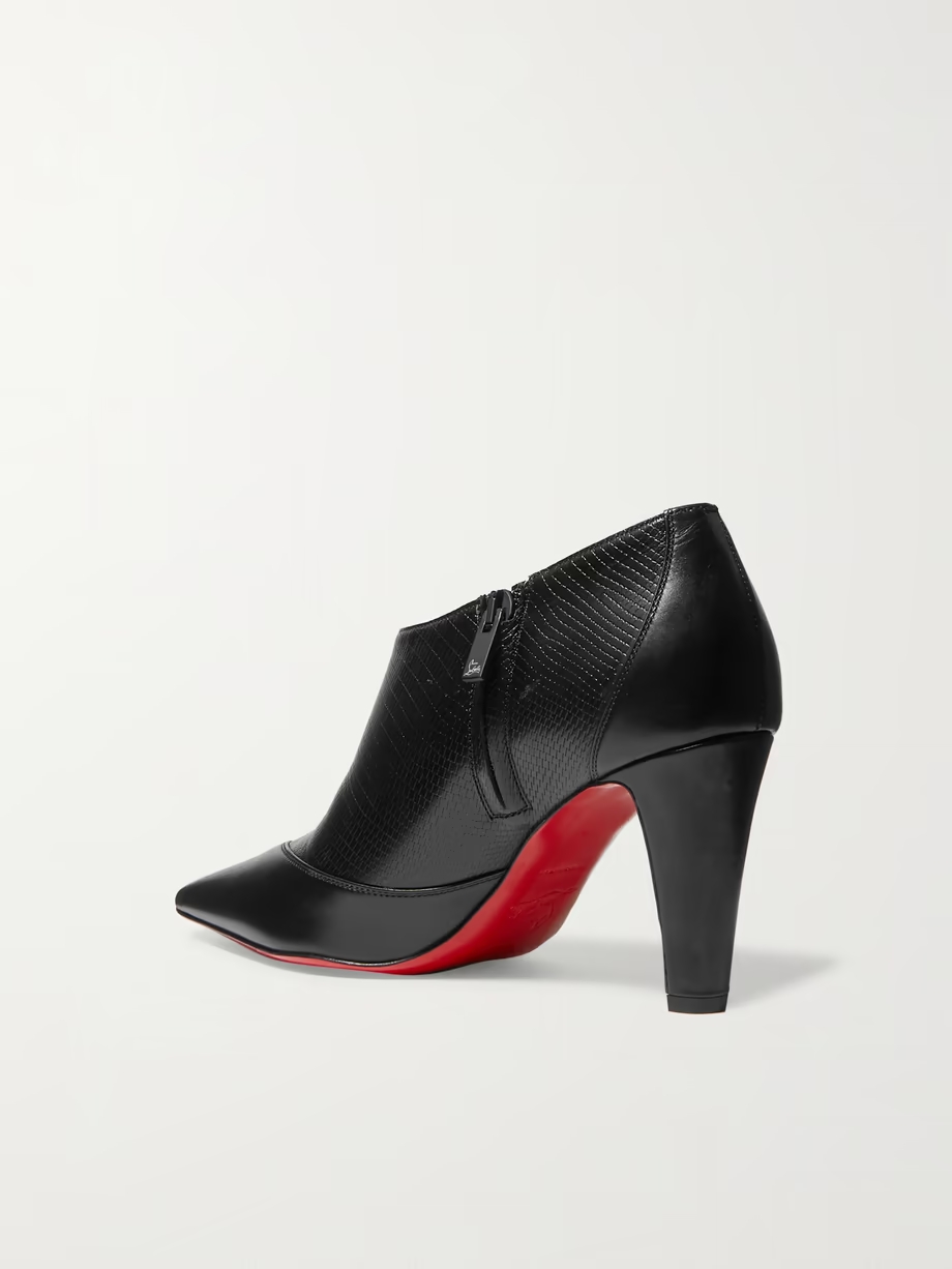 80 Paneled smooth and lizard-effect leather ankle boots 80 Paneled smooth and lizard-effect leather ankle boots