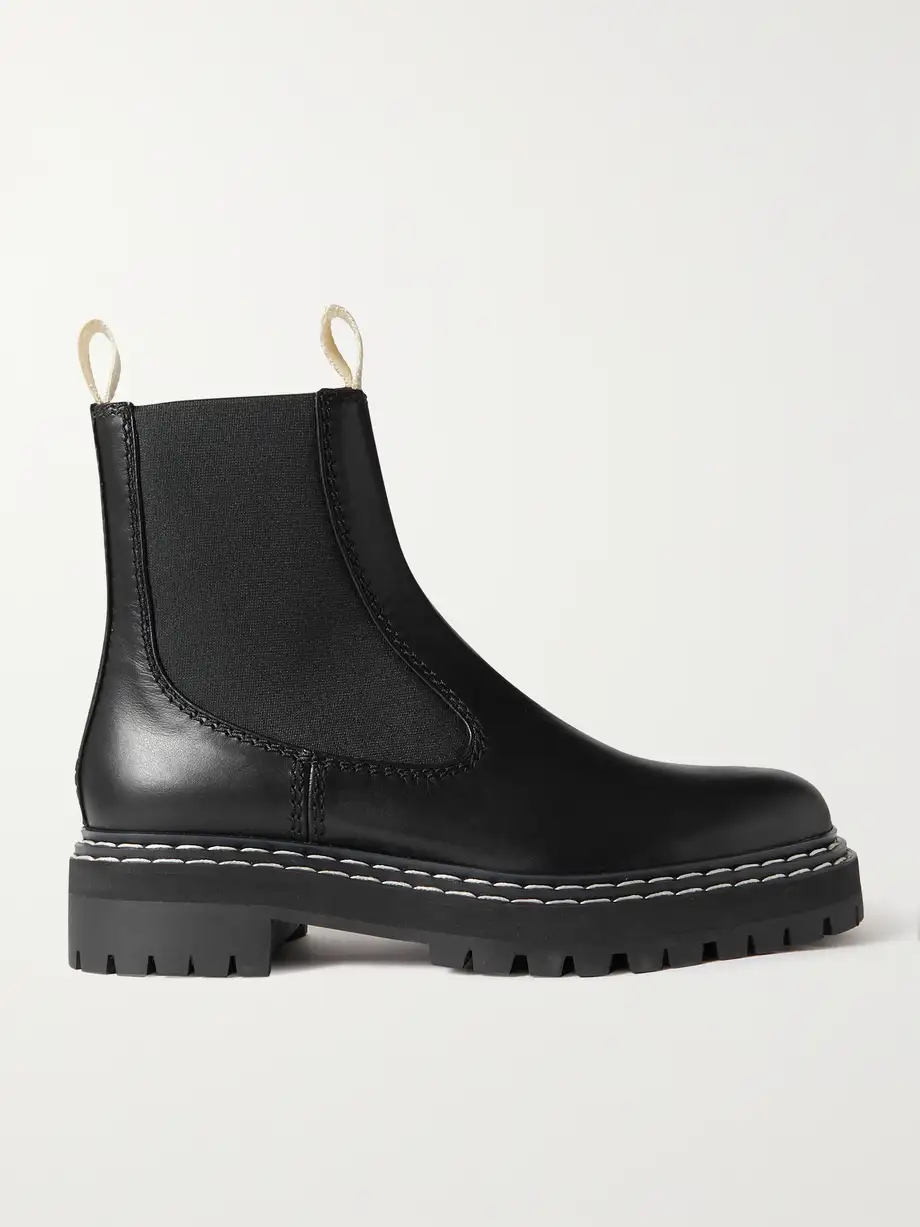 Topstitched leather Chelsea boots Topstitched leather Chelsea boots