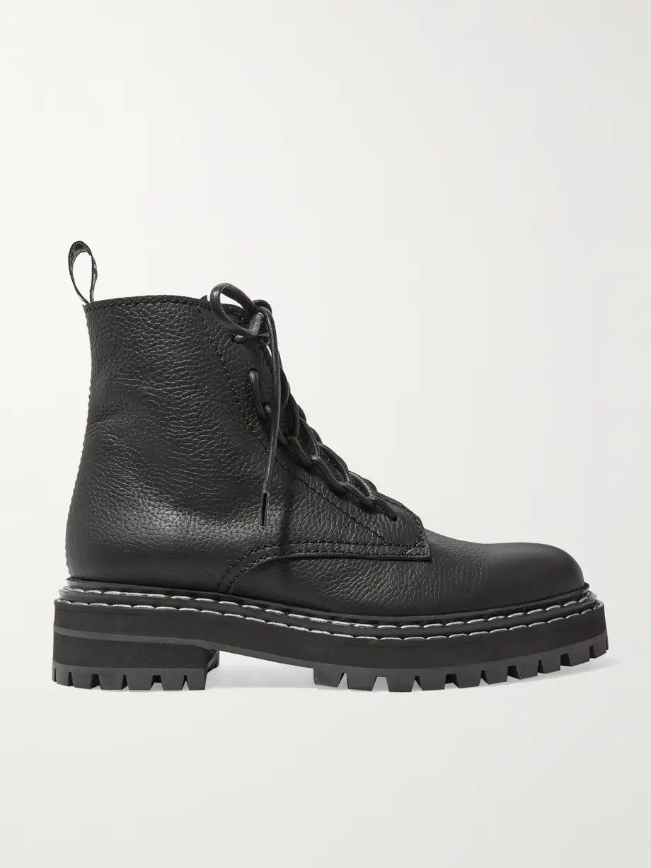 Textured-leather ankle boots Textured-leather ankle boots