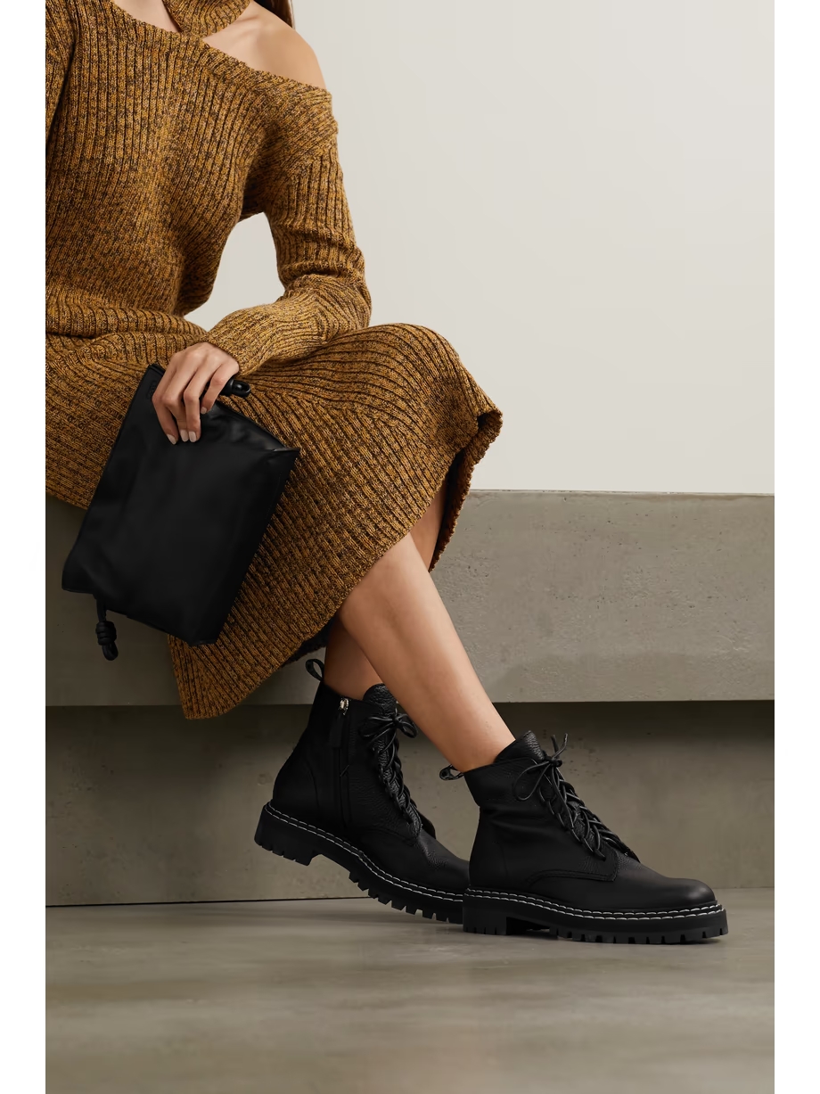 Textured-leather ankle boots Textured-leather ankle boots