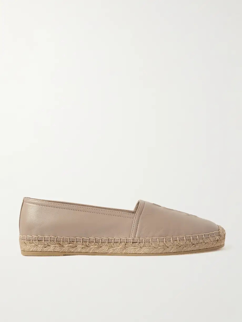 Logo-embossed leather espadrilles Logo-embossed leather espadrilles