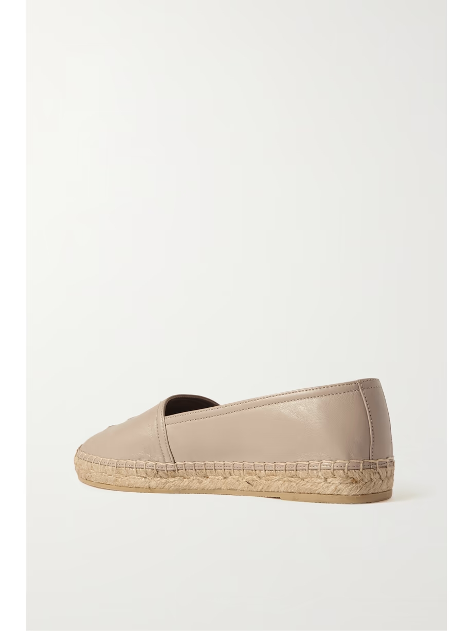 Logo-embossed leather espadrilles Logo-embossed leather espadrilles