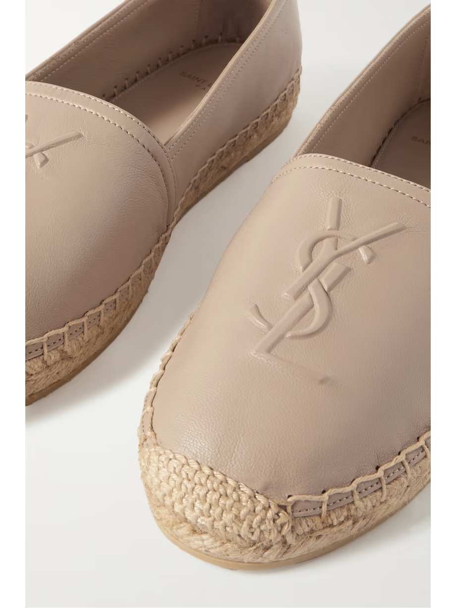 Logo-embossed leather espadrilles Logo-embossed leather espadrilles