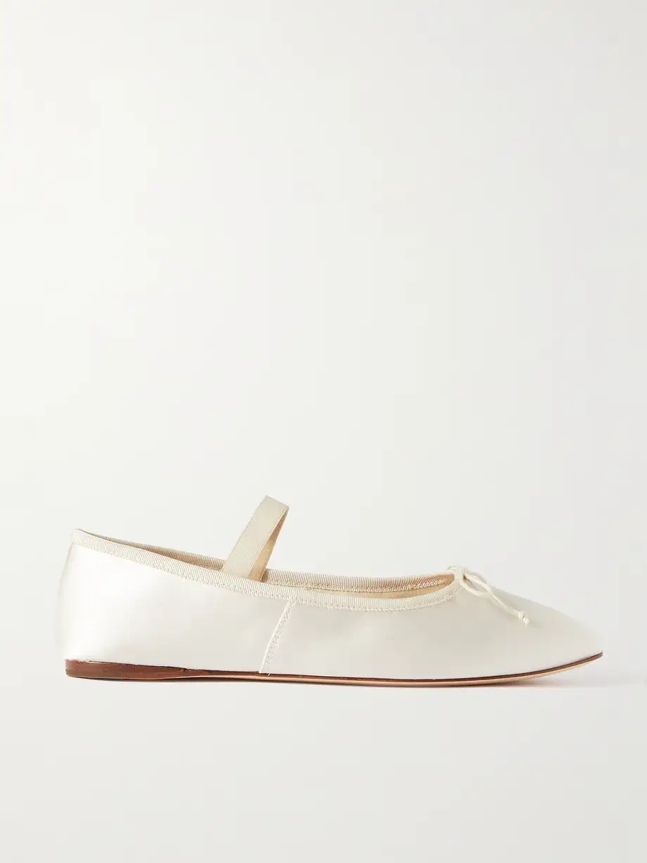 + NET SUSTAIN Leonie grosgrain-trimmed satin ballet flats + NET SUSTAIN Leonie grosgrain-trimmed satin ballet flats