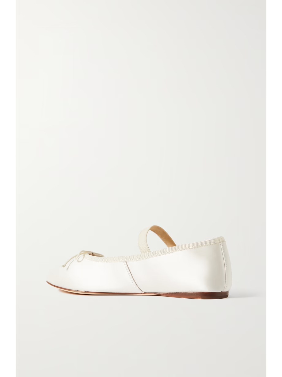 + NET SUSTAIN Leonie grosgrain-trimmed satin ballet flats + NET SUSTAIN Leonie grosgrain-trimmed satin ballet flats