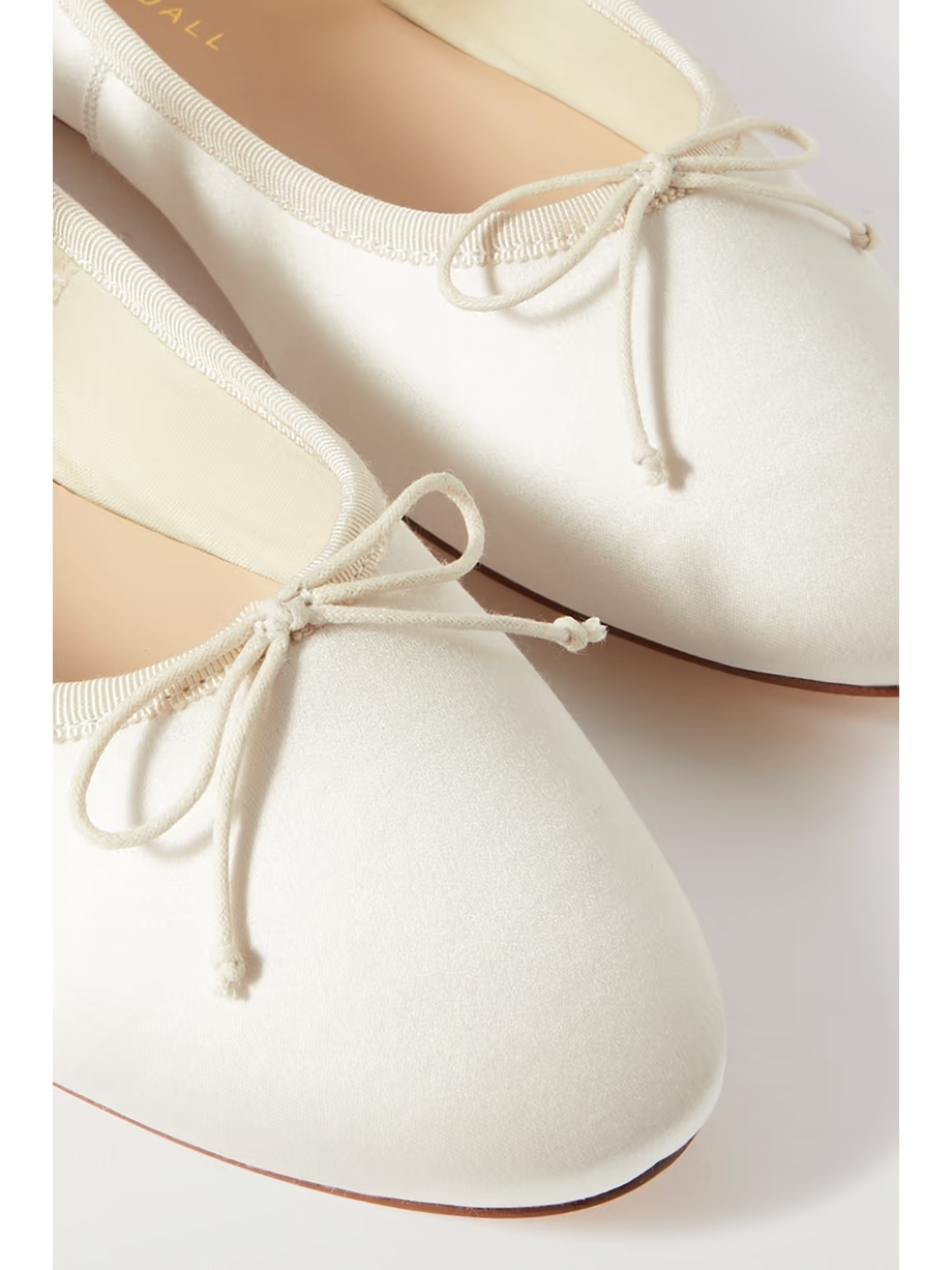 + NET SUSTAIN Leonie grosgrain-trimmed satin ballet flats + NET SUSTAIN Leonie grosgrain-trimmed satin ballet flats