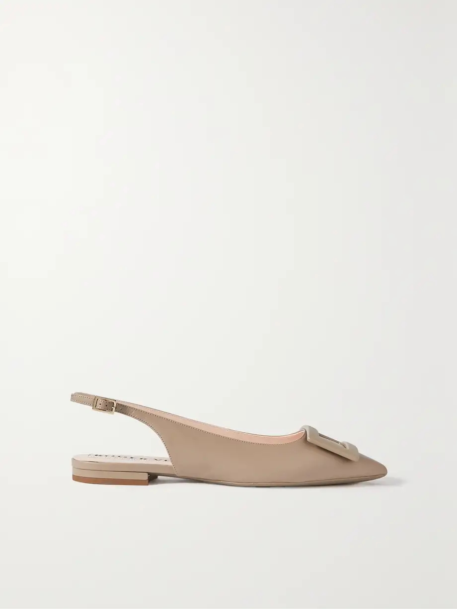 Gommettine leather point-toe slingback flats Gommettine leather point-toe slingback flats