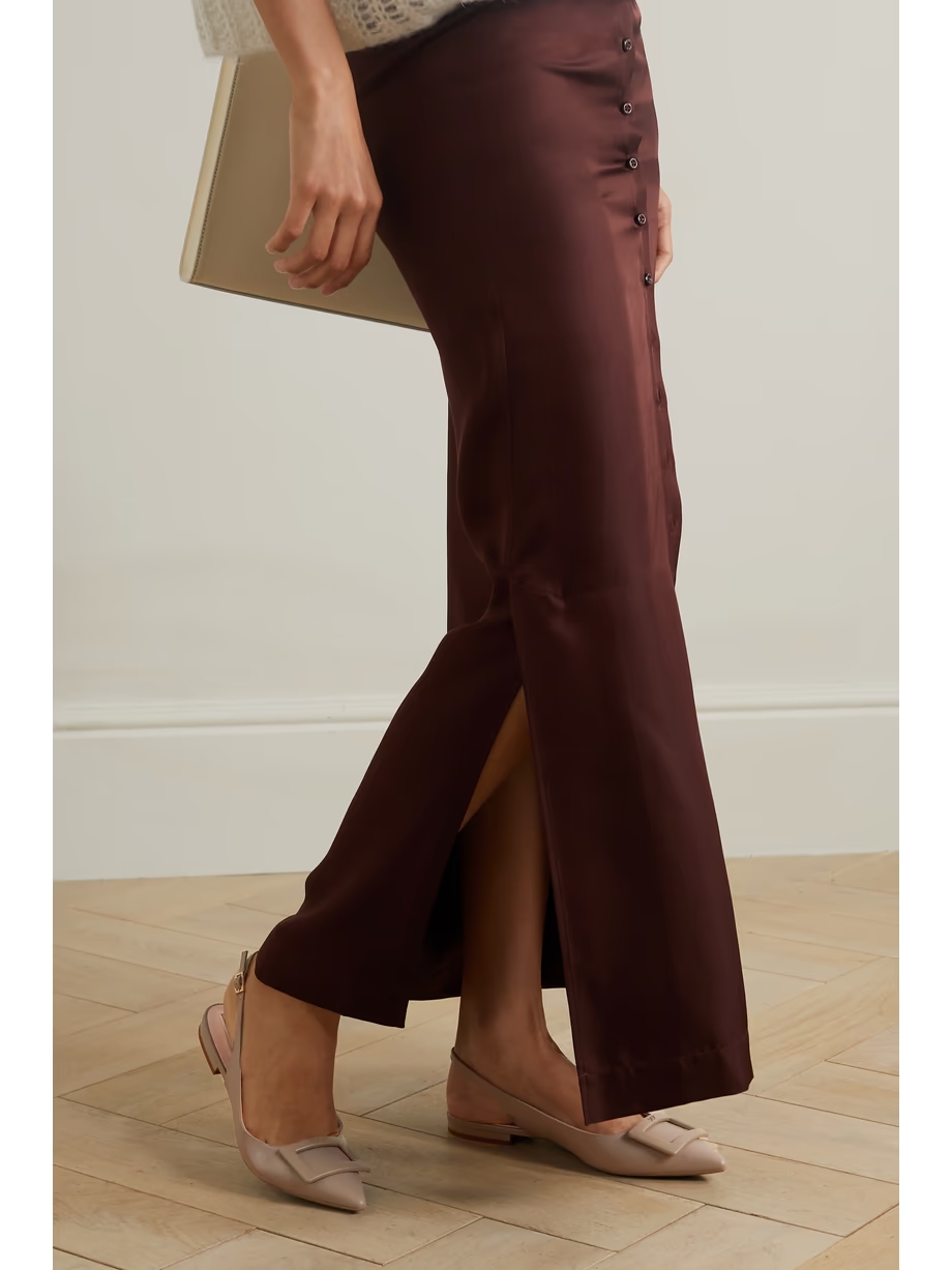 Gommettine leather point-toe slingback flats Gommettine leather point-toe slingback flats