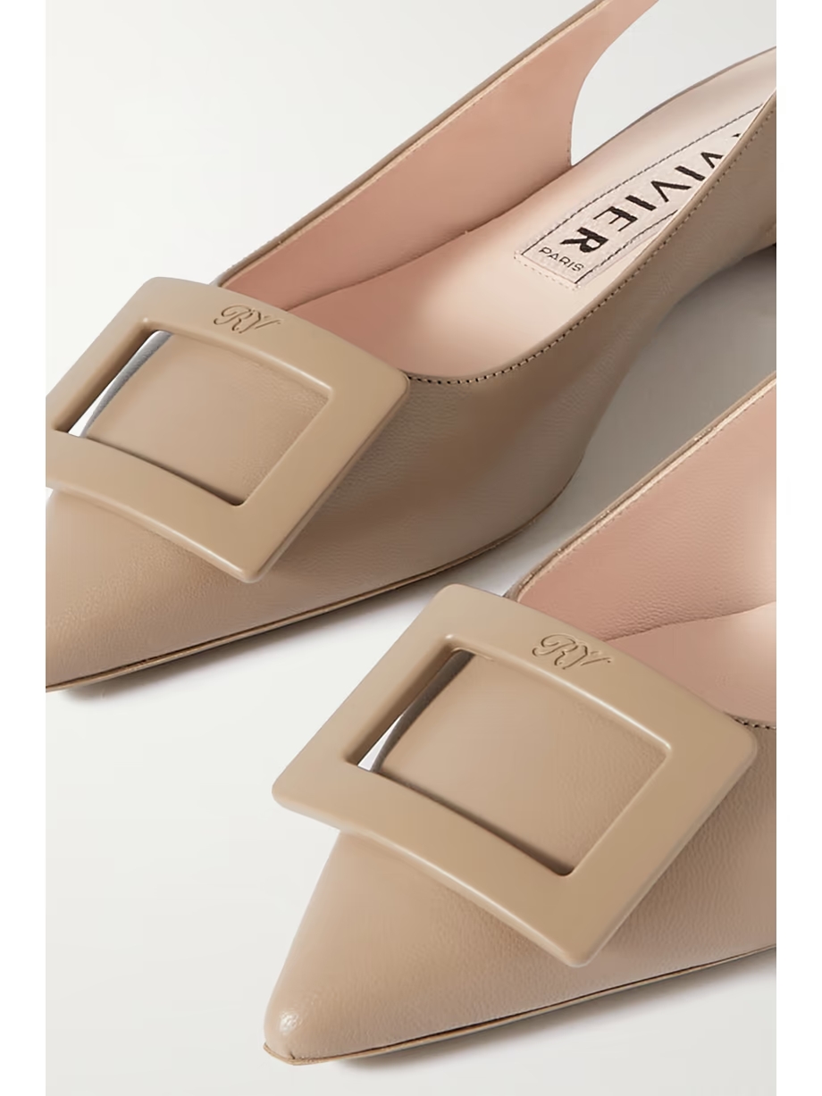 Gommettine leather point-toe slingback flats Gommettine leather point-toe slingback flats