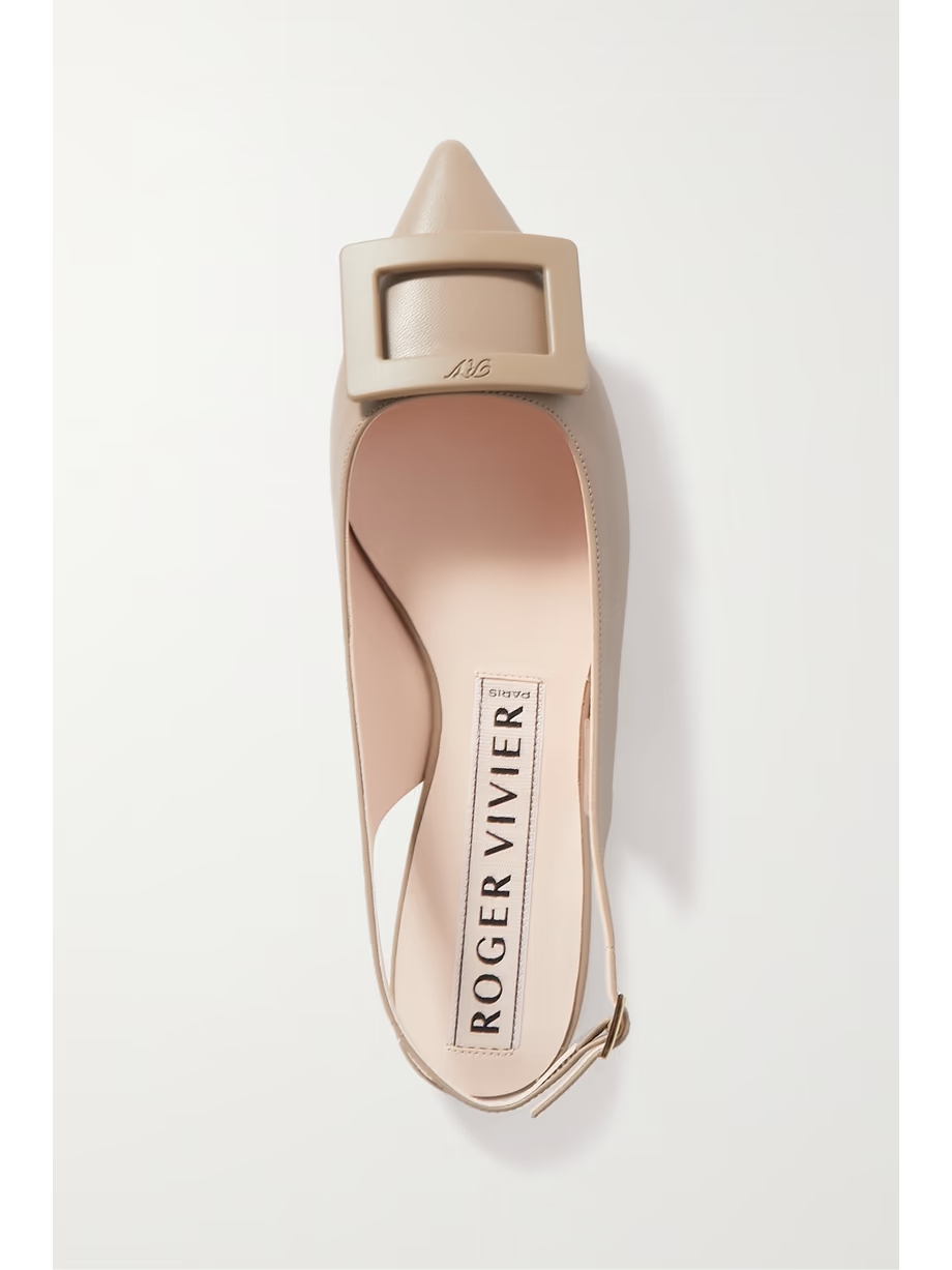 Gommettine leather point-toe slingback flats Gommettine leather point-toe slingback flats