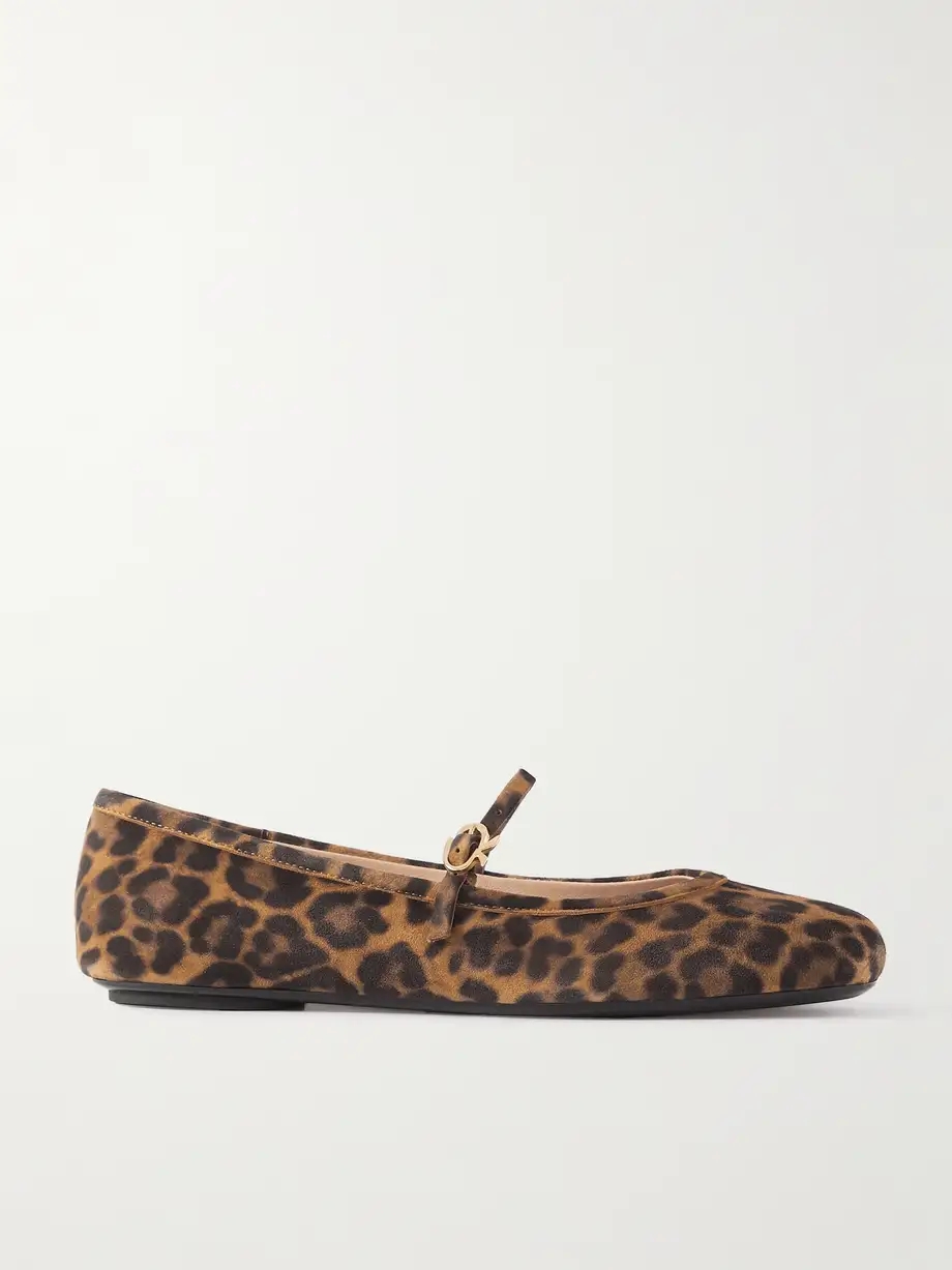 Carla leopard-print suede Mary Jane ballet flats Carla leopard-print suede Mary Jane ballet flats